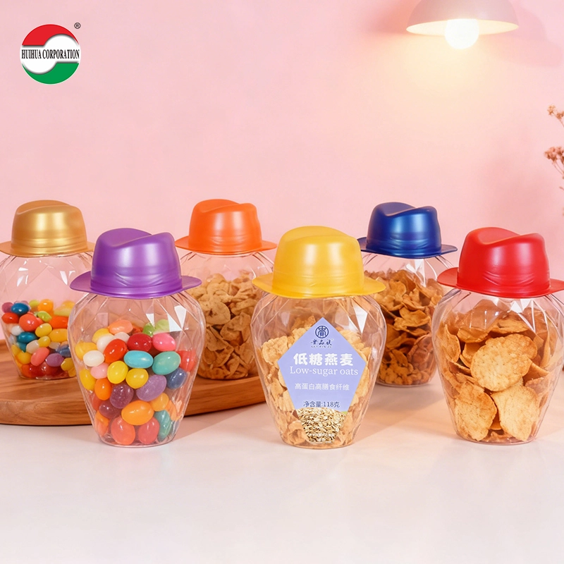 diamond shape patent PET jar for candy - Huihua