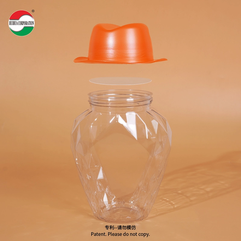 diamond shape patent PET jars with patent cap lid - Huihua diamond shape patent PET jars with patent cap lid - Huihua