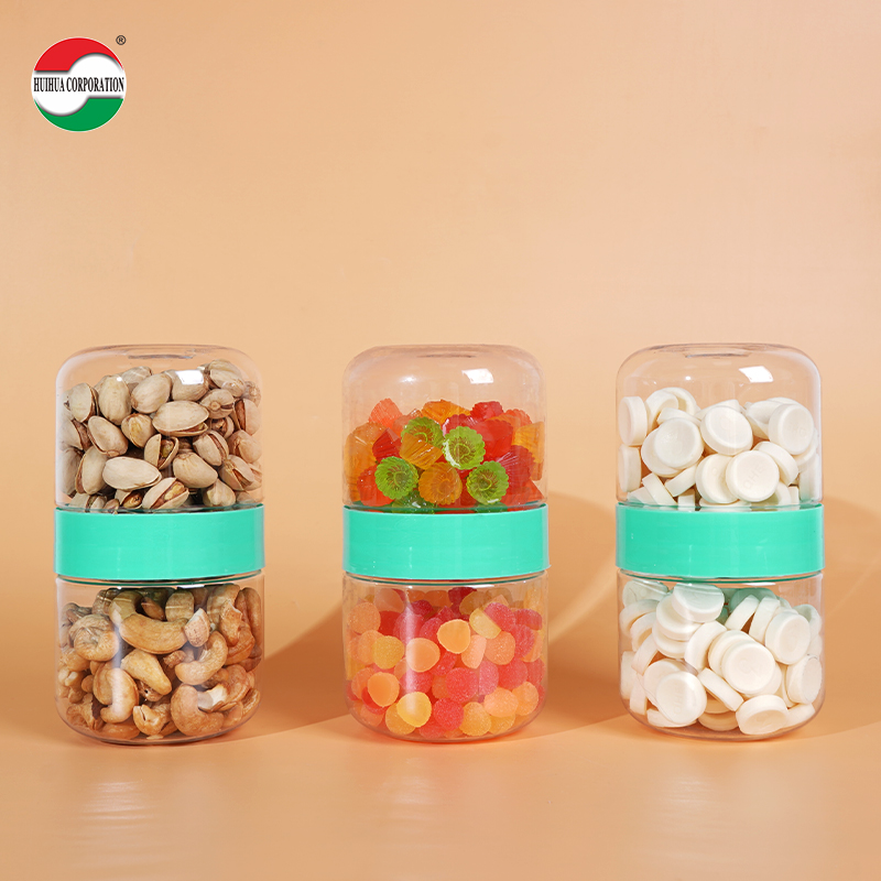 Two Layers Clear PET Plastic Jar Two Layers Clear PET Plastic Jar