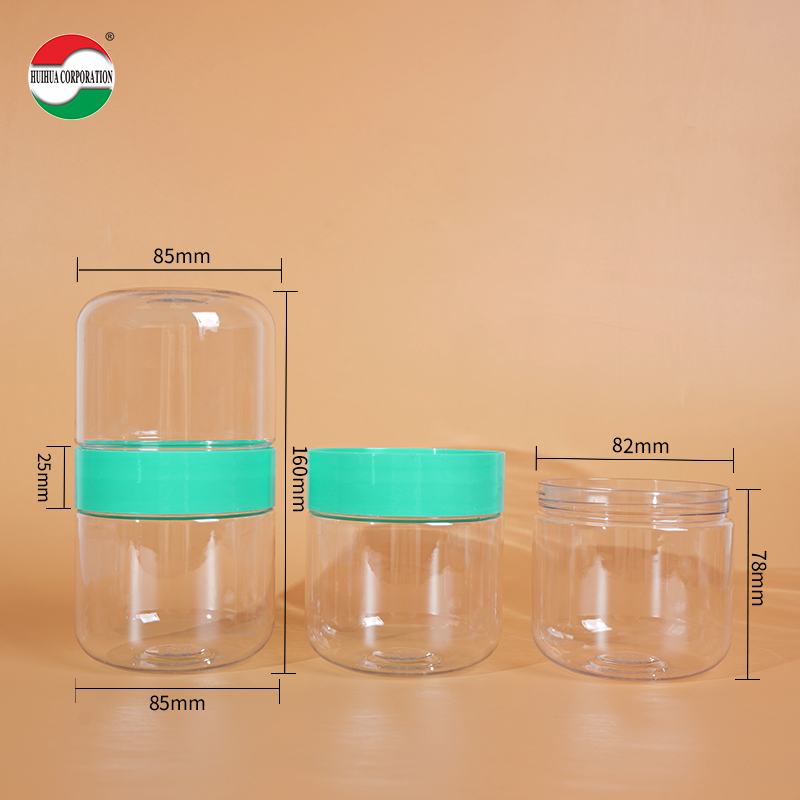 Two Layers Clear PET Plastic Jar Two Layers Clear PET Plastic Jar