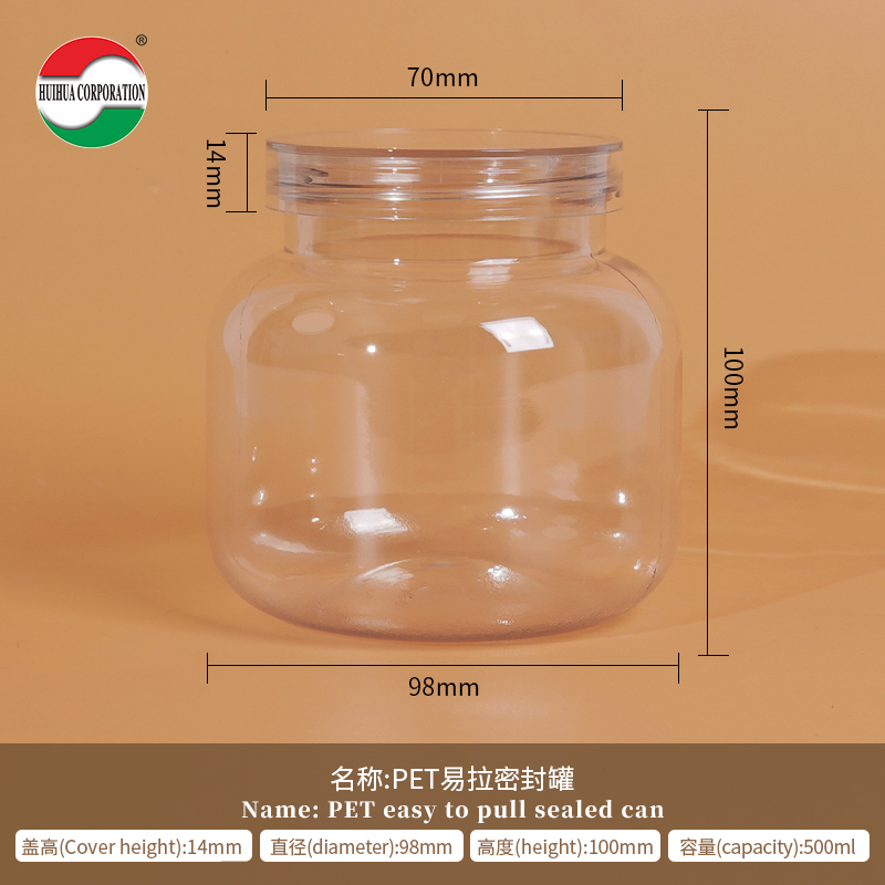 PET container with screw lids